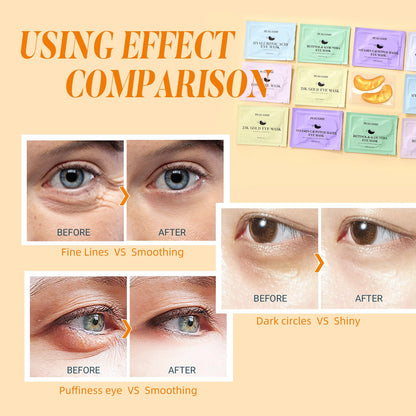 PEAUAMIE Collagen & Hyaluronic Acid Under Eye Patches (24 Pairs) - Intensive Plumping Eye Mask for Wrinkles, Dark Circles & Dehydrated Skin