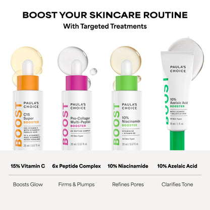 Paula's Choice BOOST C15 Super Booster, 15% Vitamin C Serum for Face, Face Serum with Vitamin E & Ferulic Acid for Discoloration & Glow, Fragrance-Free, 0.67 Fl Oz