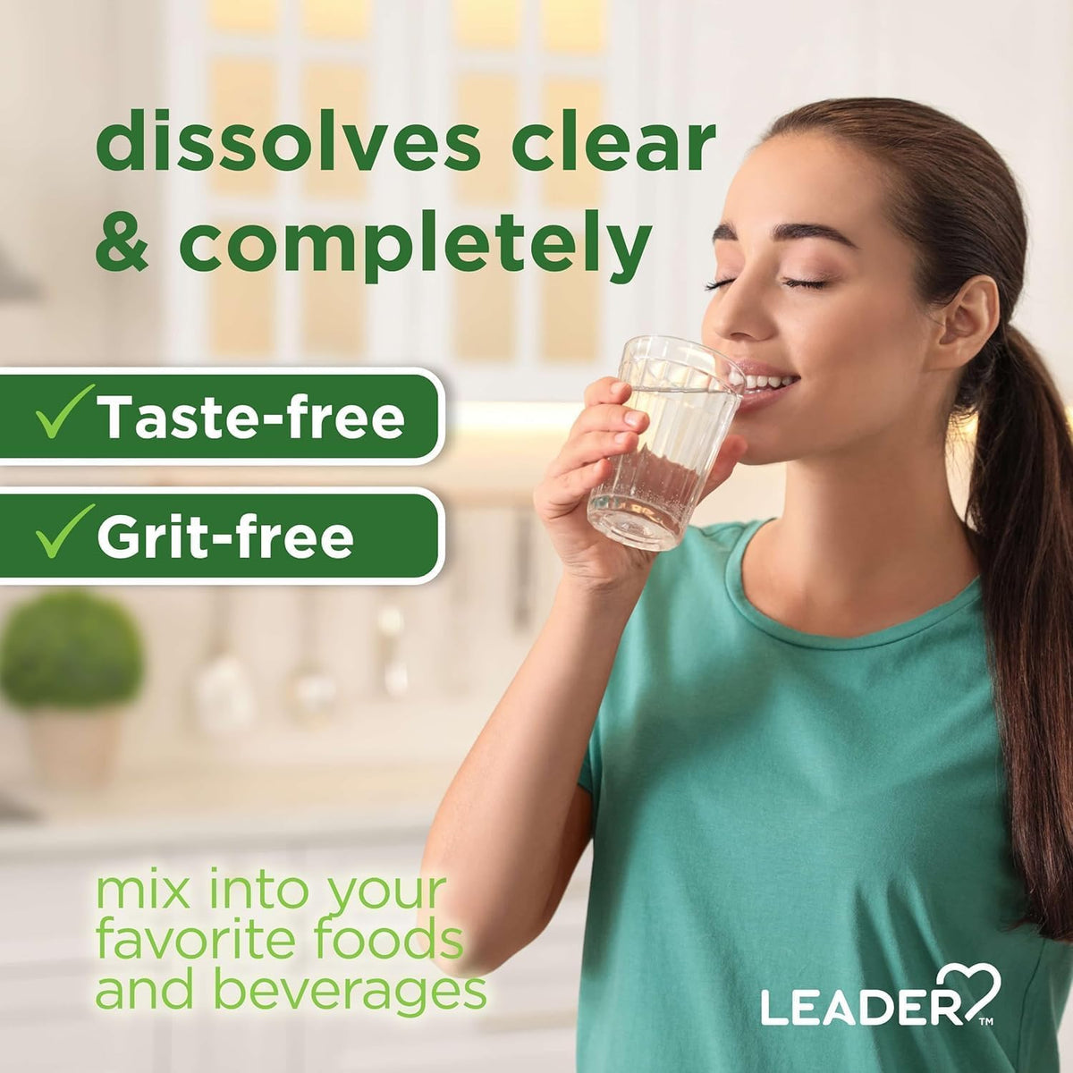 LEADER Prebiotic Fiber Supplement Powder, Soluble Wheat Dextrin, Dissolves Clear, Tasteless & Grit-Free, Non-Thickening, Gluten & Sugar-Free, Unflavored Daily Fiber for Gut Health 186 Servings, 3-Pack