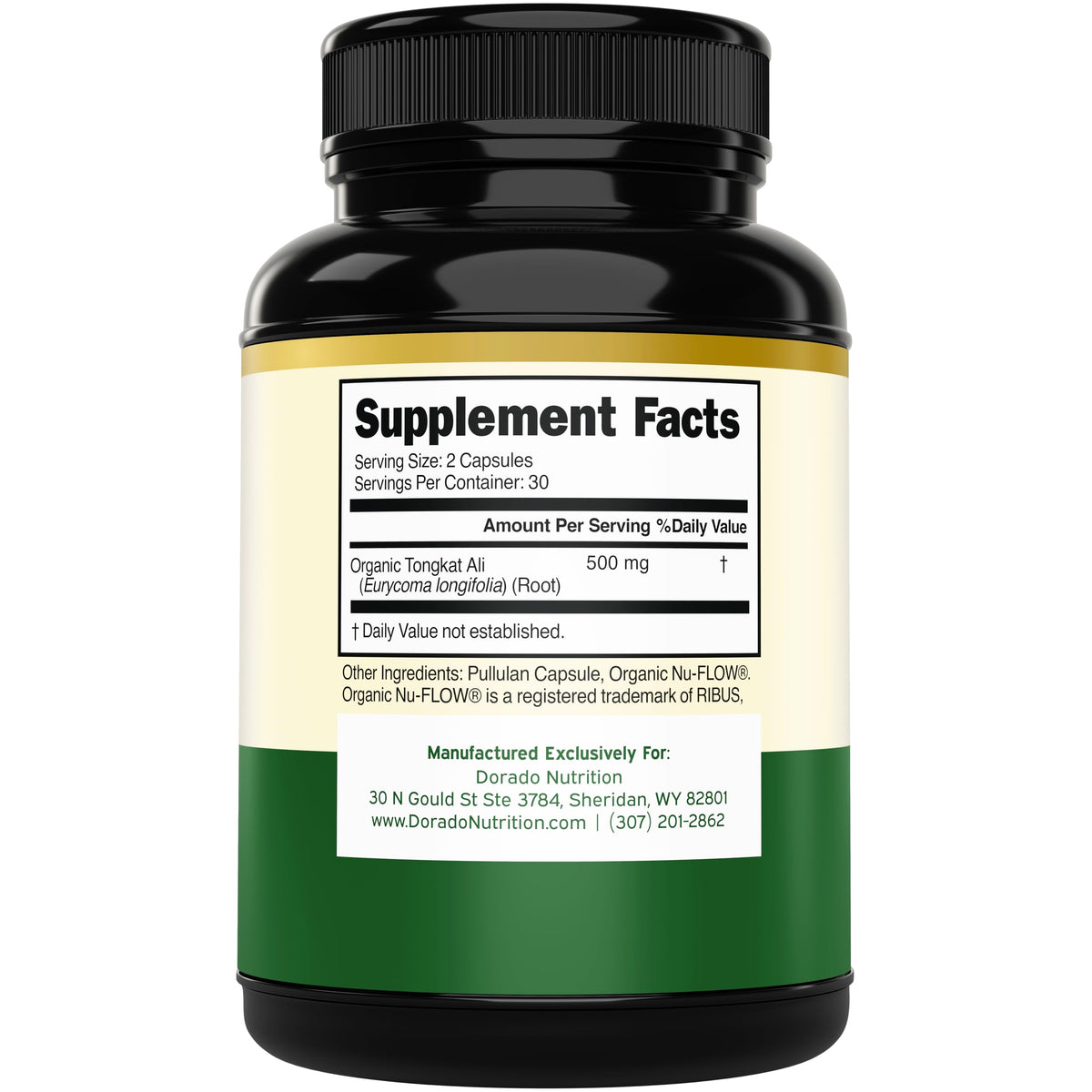 Organic Tongkat Ali 500mg for Men & Women - Longjack Root Extract for Energy, Muscle & Performance Support - Vegan, Non-GMO (60 Capsules)