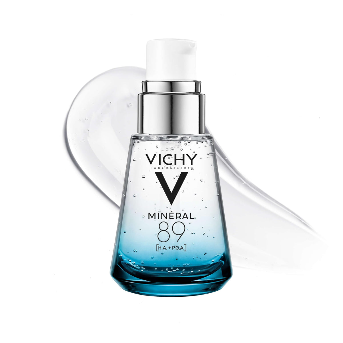 Vichy Mineral 89 Booster, Pure Hyaluronic Acid Serum for Face with Polyglutamic Acid for Skin Barrier Repair, Plumps & Hydrates, Lightweight Hydrating Serum, Oil-Free, Non-Sticky, 1.01 Fl Oz