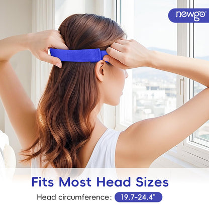 NEWGO Cooling Eye Mask - Cold Ice Pack for Puffy Eyes, Dark Circles, Headache & Stress Relief (Navy Blue)