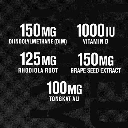 Jacked Factory Androsurge Estrogen Blocker for Men - Tongkat Ali, DIM & Long Jack Testosterone Support Supplement - Muscle & Performance Booster (60 Count)