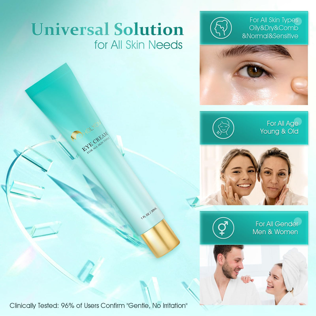 HOLYOM Retinol Eye Cream - Rapid Anti-Aging & Tightening (1 fl oz)