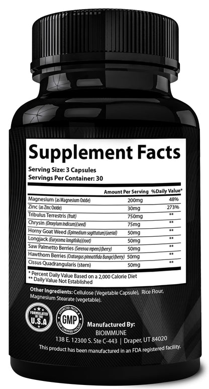 10X Testosterone Booster for Men - Lean Muscle, Energy & Strength Support with Tribulus, Tongkat Ali & Zinc - Testagra (2 Pack, 180 Capsules)