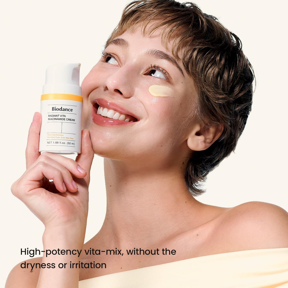 BIODANCE Radiant Vita Niacinamide Cream, Brightening, Dark Spot Correcting, Hydrating Facial Moisturizer with Vitamin C, B12, Korean Skin Care, Mothers Day Gifts - 1.69 fl.oz, 50ml