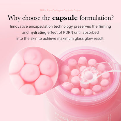 medicube Capsule Cream with Salmon DNA PDRN Pink Collagen - Lightweight Moisturizing Cream with PDRN, Niacinamide for Uneven Skin Tone and Texture, Glow hydration - Korean Skincare, 1.94 oz