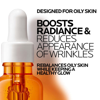 La Roche-Posay Pure 12% Vitamin C Oil Control Serum For Face With Hyaluronic Acid & Salicylic Acid, Hydrating Face Serum for Oily & Combination Skin, Boost Radiance & Reduce Wrinkles