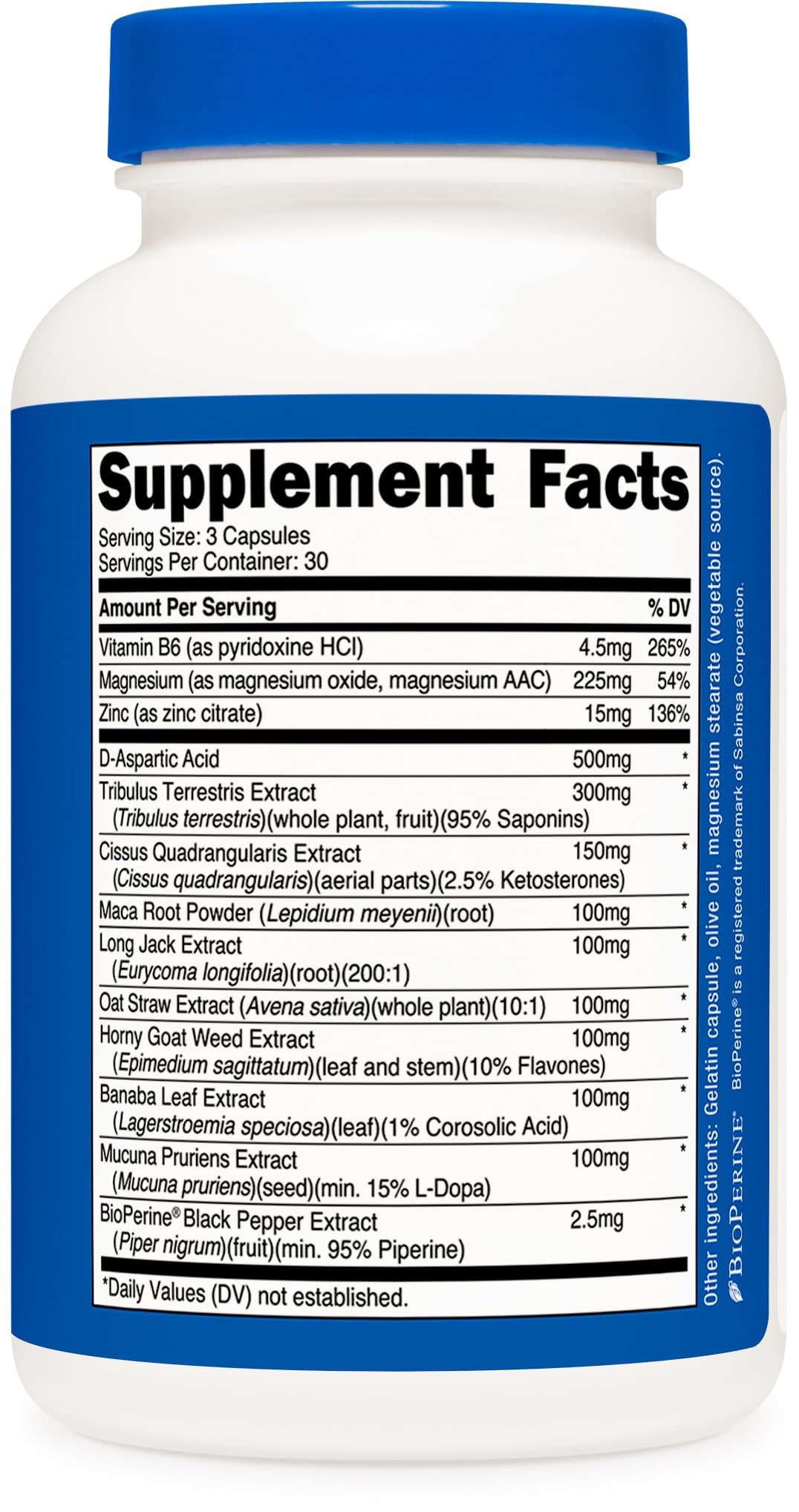 Nutricost Testosterone Support Complex for Men - 1800mg Per Serving - Natural Testosterone Booster for Energy, Strength & Vitality (90 Capsules)