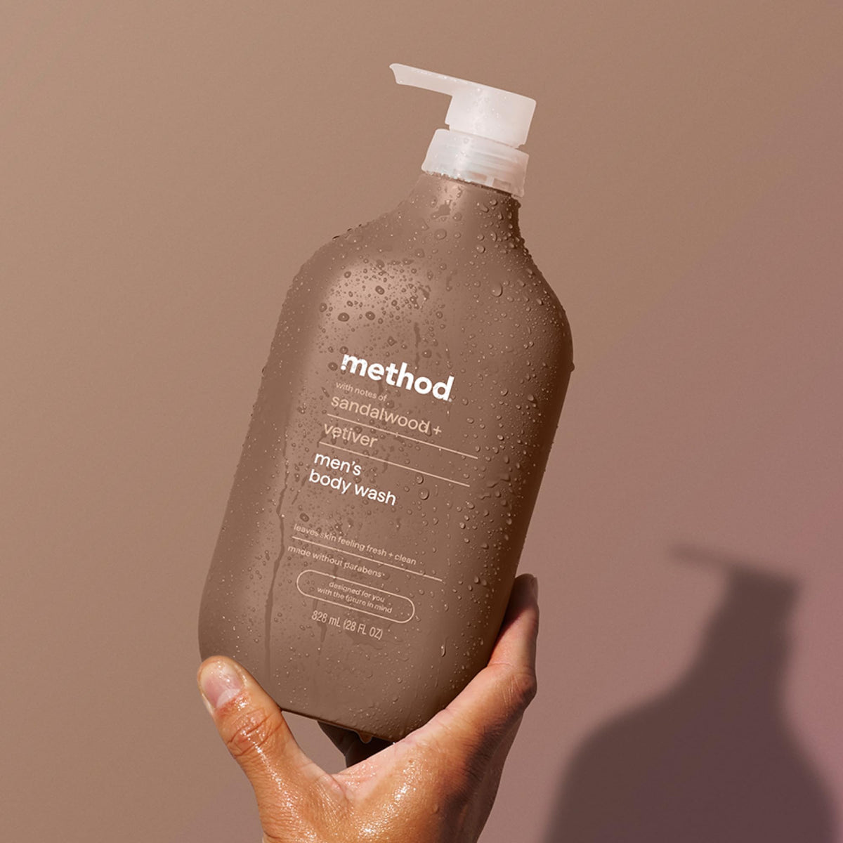 Method Body Wash Sandalwood + Vetiver 28 oz, Refreshing Shower Gel