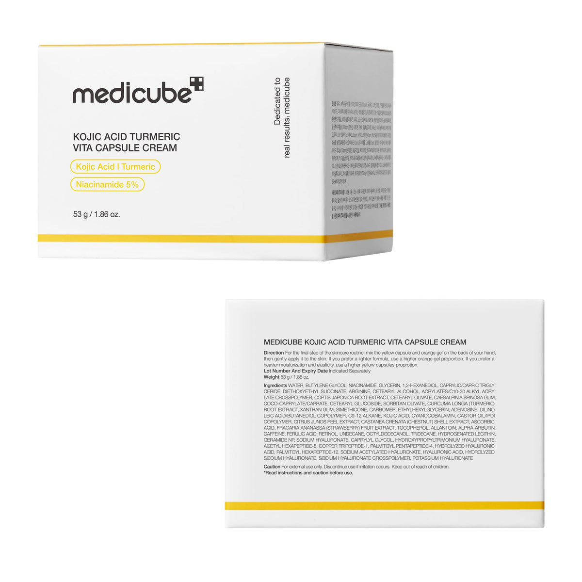 medicube Capsule Cream with Kojic Acid & Turmeric for Uneven Skin Tone - Tone Renewal & Radiance Care for troubled skin - Turmeric, Kojic, Vitamin C - Korean Skincare, 1.86 oz