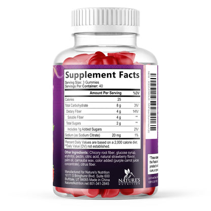 Fiber Gummies For Adults - Prebiotic Plant Based Fiber 4g Per Serving Gummy Supplement - Daily Digestive Health and Regularity Support - Gut Support Gummy Plant Based Digestion Support - 120 Gummies