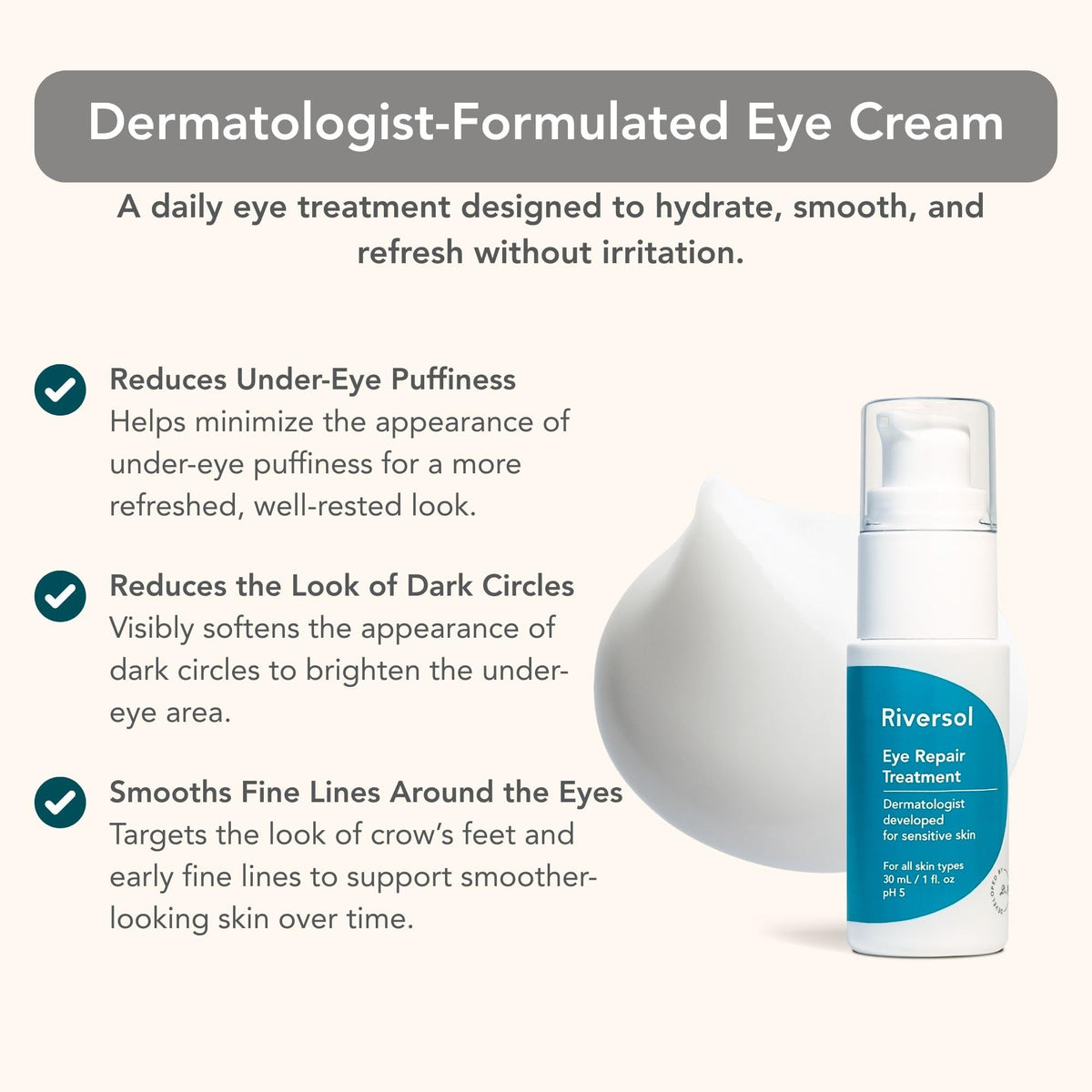 Riversol Dark Circle & Puffy Eye Cream - Matrixyl Multi-Peptide (15ml)