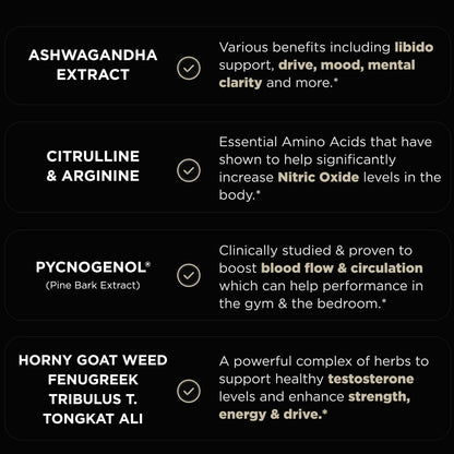 2,015mg Total T Testosterone Booster for Men - 8X Strength with Ashwagandha, Tongkat Ali, Tribulus & Pycnogenol - Libido & Muscle Support