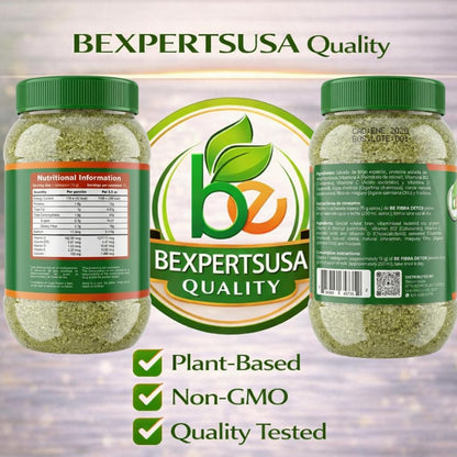 BE Fibra–Premium Daily Fiber Supplement–10.5oz Drink Mix–Rich in Antioxidants & Vitamins A, B12,C & D, Supports Digestive Health & Detox,Plant-Based, Vegan, Non-GMO,Includes Drink Mixer by BexpertsUSA