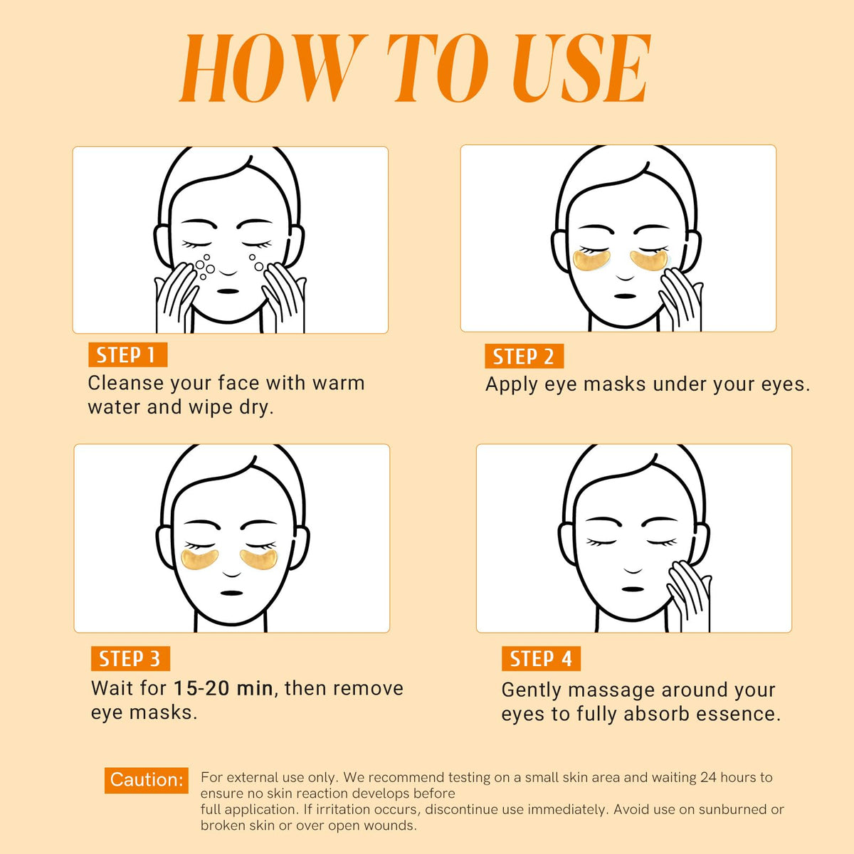 PEAUAMIE Collagen & Hyaluronic Acid Under Eye Patches (24 Pairs) - Intensive Plumping Eye Mask for Wrinkles, Dark Circles & Dehydrated Skin