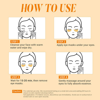 PEAUAMIE Collagen & Hyaluronic Acid Under Eye Patches (24 Pairs) - Intensive Plumping Eye Mask for Wrinkles, Dark Circles & Dehydrated Skin