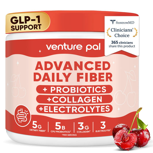 6-in-1 Daily Prebiotic Fiber Powder for Gut & Digestive Health, GLP-1 Friendly, Sugar Free Fiber Supplement Powder with Probiotics, Collagen Peptides & Electrolytes - For Women & Men - 7.8 OZ