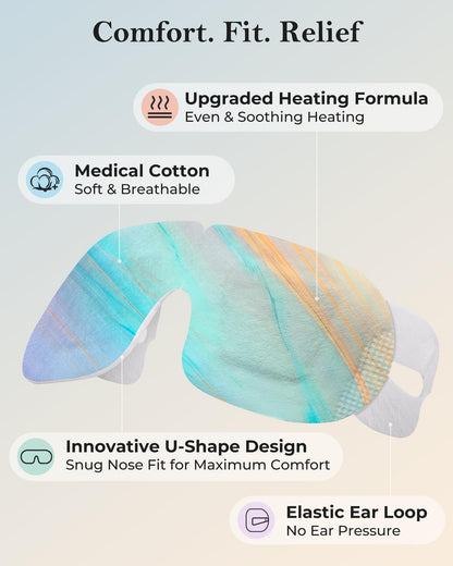 Disposable Warm Steam Eye Masks (10 Packs) - Heated Sleep Mask for Dry Eyes, Puffiness & Instant Relaxation