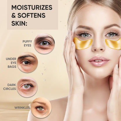 Bukamkom 24K Gold Eye Mask - 20 Pairs Luxury Collagen Treatment
