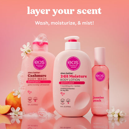 eos Cashmere Body Wash Jasmine Peach 16 fl oz - Moisturizing Creamy Gel with Shea Butter