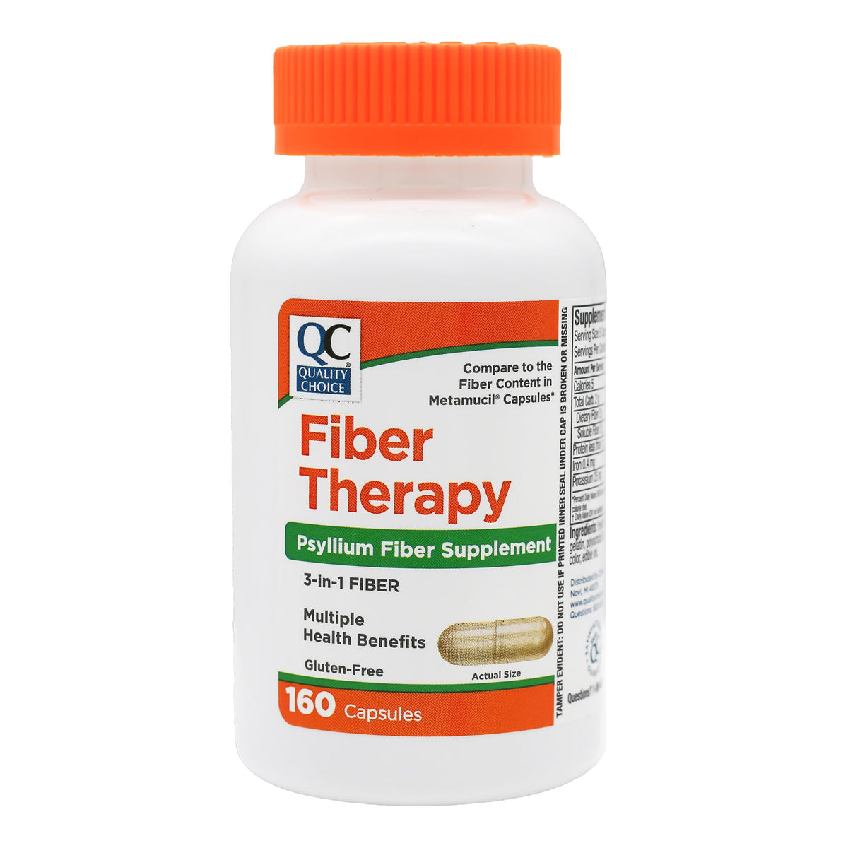 Quality Choice Daily Fiber Capsules for Regularity, 160 Count