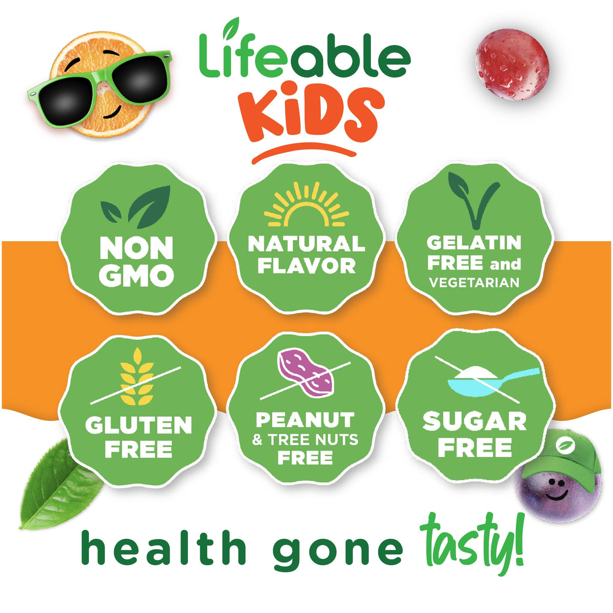 Lifeable Sugar Free Prebiotic Kids Fiber Gummies - 4g Fiber for Kids - Great Tasting Vegetarian Fiber Supplements for Kids - for Digestive Health - Fiber Gummies for Kids - 90 Probiotics Gummies