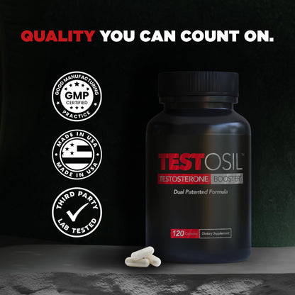 Testosterone Support for Men - Energy, Strength & Muscle Health Formula with KSM-66 Ashwagandha & Fenugreek - Testosil (120 Capsules)
