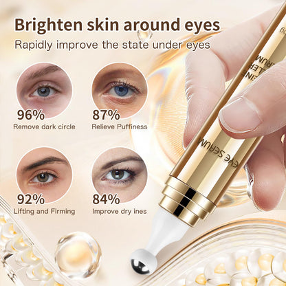 5% Caffeine Eye Serum with 360° Cooling Massage Ball (0.67 fl oz) - Rapid Treatment for Dark Circles, Puffiness & Eye Bags - Hyaluronic Acid Anti-Aging Serum for Men & Women