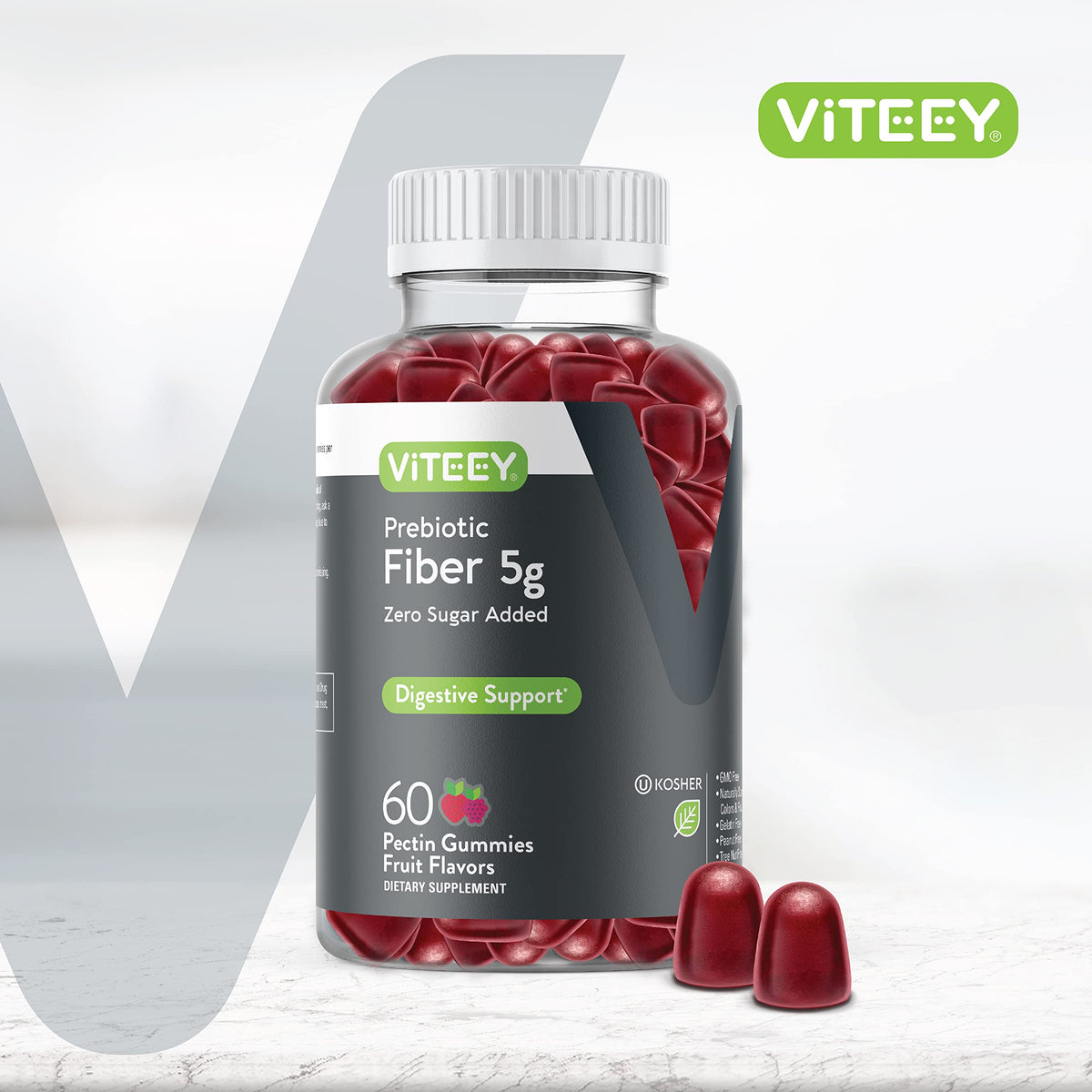 Viteey Prebiotic Fiber Gummies for Adults, 5g