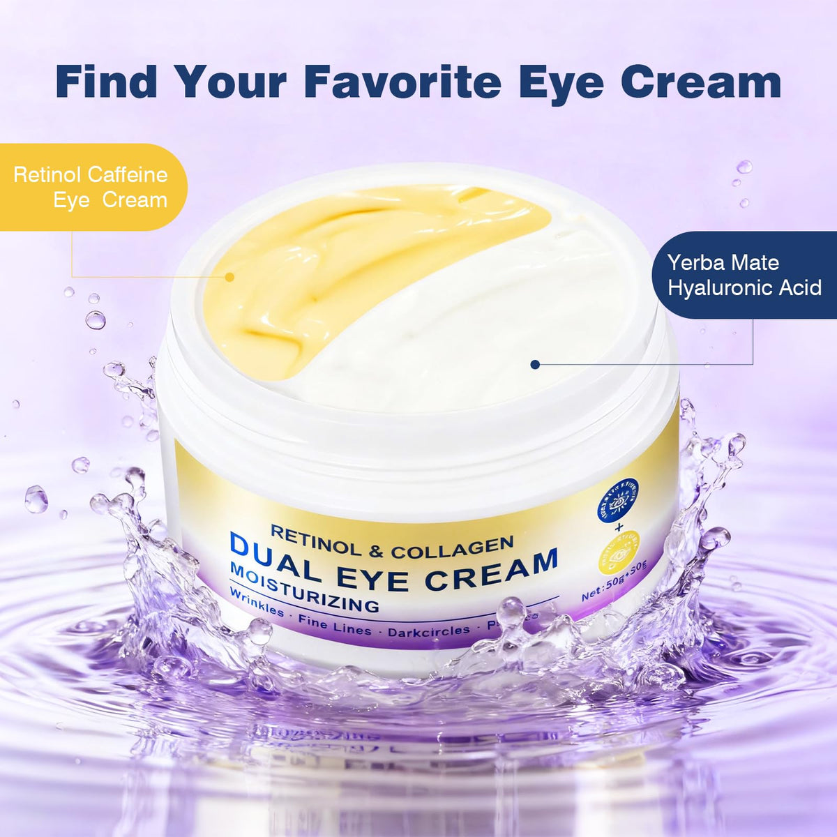 2in1 Dual Eye Cream - Retinol, Caffeine & Yerba Mate Complex