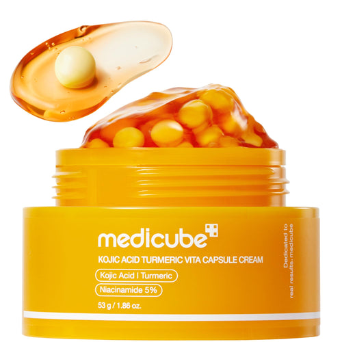 medicube Capsule Cream with Kojic Acid & Turmeric for Uneven Skin Tone - Tone Renewal & Radiance Care for troubled skin - Turmeric, Kojic, Vitamin C - Korean Skincare, 1.86 oz