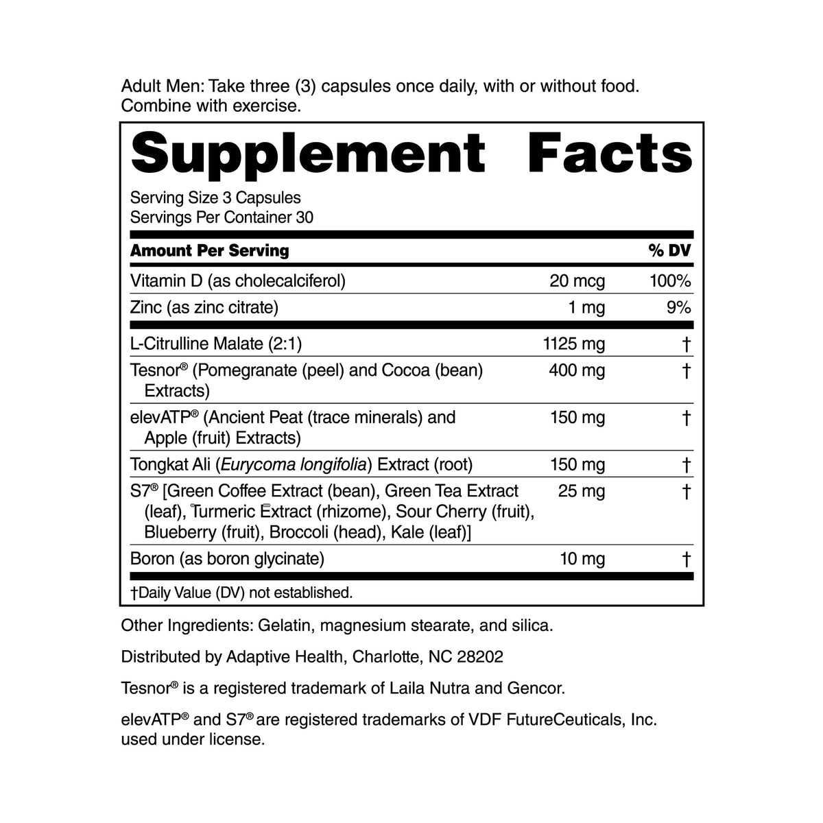 Nugenix Total-T2 Testosterone & Nitric Oxide Booster for Men - with Tesnor, S7, ElevATP, Tongkat Ali & Citrulline - Energy & Performance Support (90 Count)