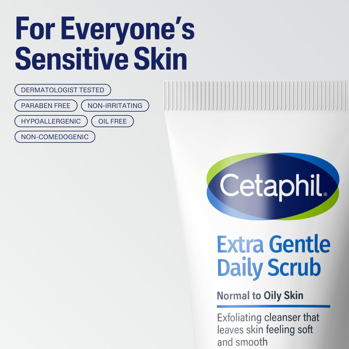 Cetaphil Exfoliating Face Wash, Extra Gentle Daily Face Scrub, Gently Exfoliates & Cleanses, For All Skin Types, Non-Irritating & Hypoallergenic, Suitable For Sensitive Skin, 6 Fl Oz, Pack of 2