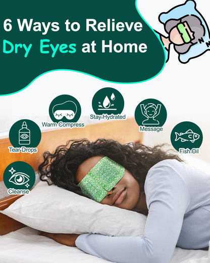 16-Pack Steam Eye Masks for Dry Eyes - Self-Heating Warm Compress for Eye Fatigue & Puffiness - Disposable Travel Essentials - Unscented Spa Relaxation Gift Set
