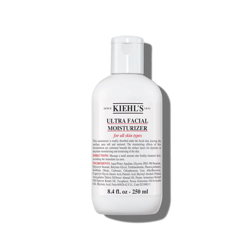 Kiehl's Ultra Facial Moisturizer, Daily Face Cream with Squalene and Glycerin, Fragrance-Free and Paraben-Free, Suitable for All Skin Types, Provides 24-hour Hydration and Moisture Surge, Day & Night