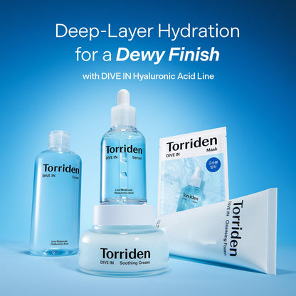 Torriden DIVE IN Hyaluronic Acid Serum for Deep Hydration - Korean K-Beauty Glass Skin Plump Glow - Lightweight Fast-Absorbing Face Serum 50ml (1.69 fl.oz.)