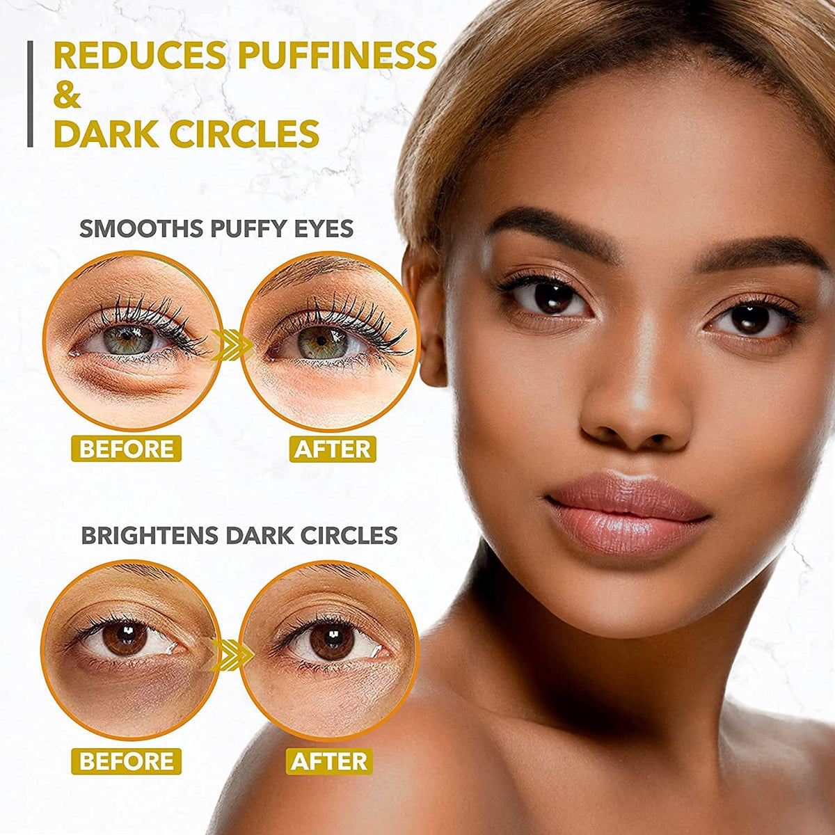 Arvesa 24K Gold Under Eye Mask Patches - Dark Circles, Puffiness & Wrinkle Treatment (30 Pairs)