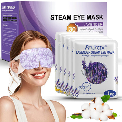 30 Packs Lavender Steam Eye Masks - Self-Heating Warm Compress for Dry Eyes
