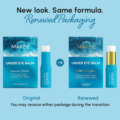 MAREE Under Eye Balm Stick (2-PACK) - Retinol, Caffeine & Collagen Under Eye Brightener - Anti-Aging Treatment for Dark Circles & Wrinkles