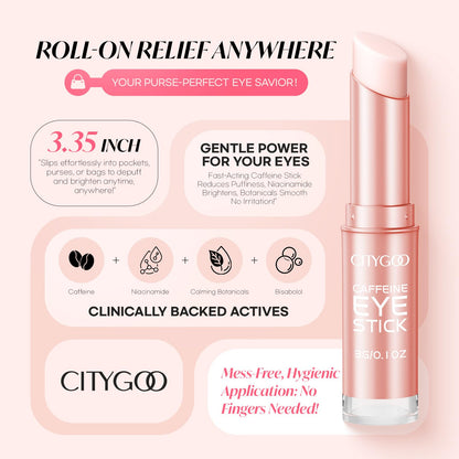 CITYGOO Caffeine Eye Cream Stick - Anti-Aging Firming & Moisturizing Balm for Dark Circles, Puffiness & Eye Bags (1pc)