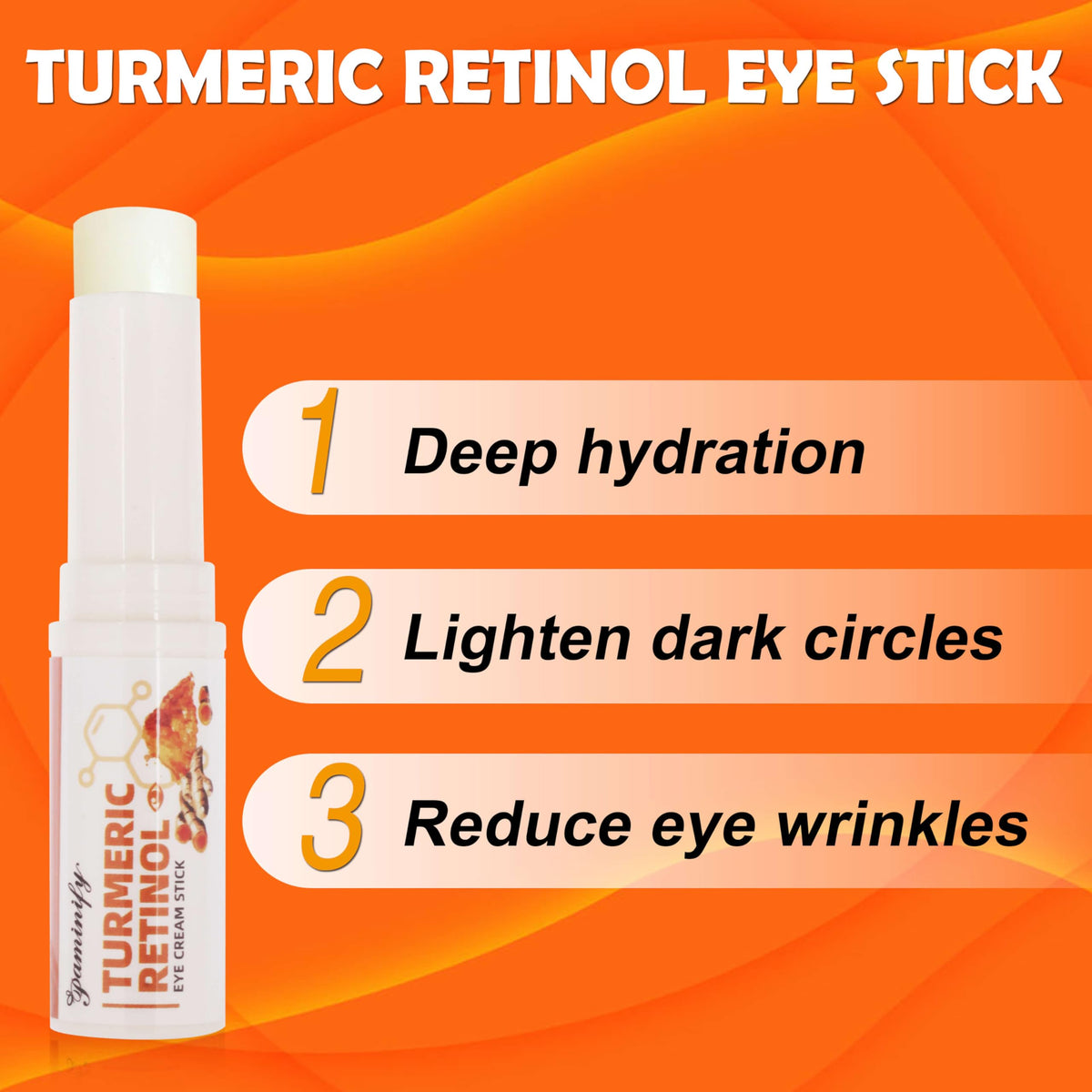 Turmeric Retinol Eye Stick - LumiBalm Under Eye Cream for Dark Circles & Puffiness - Anti-Aging Eye Balm for Wrinkles & Fine Lines (0.5oz)