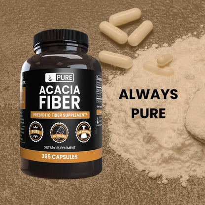 Pure Original Ingredients Acacia Fiber (365 Capsules) No Magnesium Or Rice Fillers, Always Pure, Lab Verified