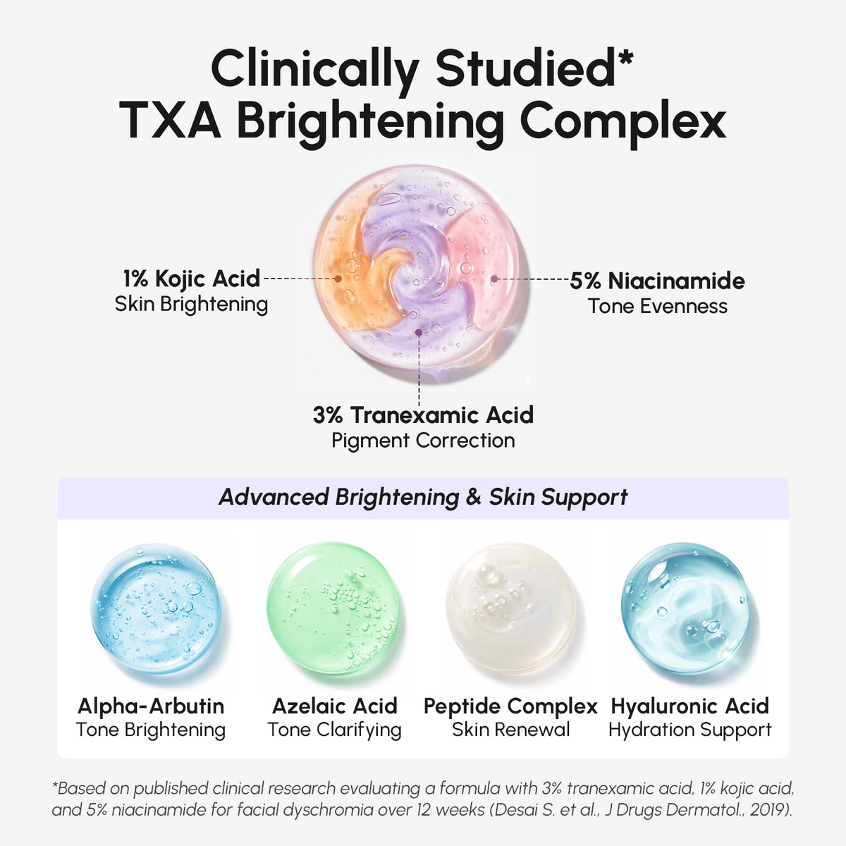 MAREE Tranexamic Acid Face Cream - Cream with Alpha Arbutin, Niacinamide, Peptide Complex & Vitamin C - Crema para las Manchas de la Cara