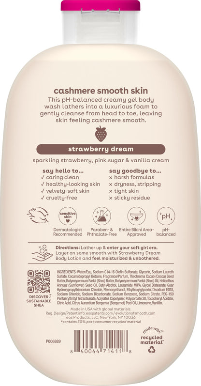 eos Cashmere Body Wash Strawberry Dreams 16 fl oz - Moisturizing Creamy Gel with Shea Butter