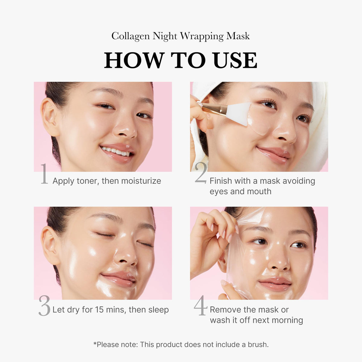 medicube Wrapping Mask Collagen Overnight Peel Off Facial Mask - Elasticity & Hydration Care, Reduces Sagging & Dullness - Hydrolyzed Collagen For Glowing Skin - Korean Skin Care, 2.53 fl.oz