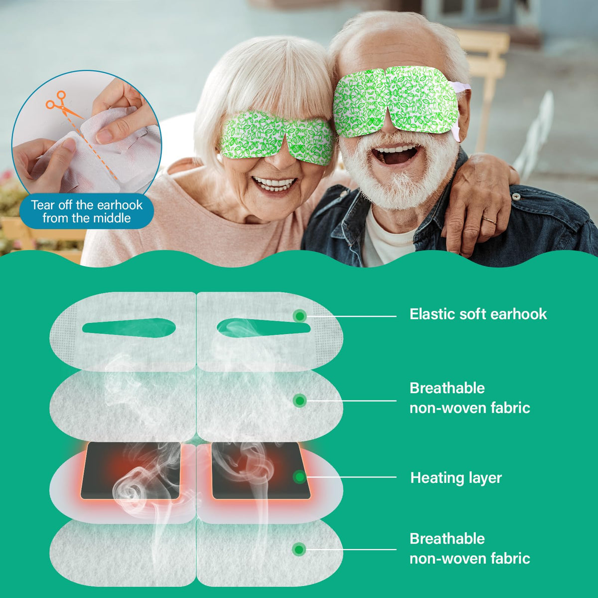 16 Packs Disposable Steam Eye Masks - Self-Heating Warm Compress for Dry Eyes