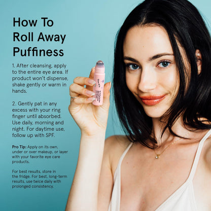grace & stella Under Eye Brightener Roller - 15ml - Retinol & Caffeine Eye Serum for Puffiness & Dark Circles