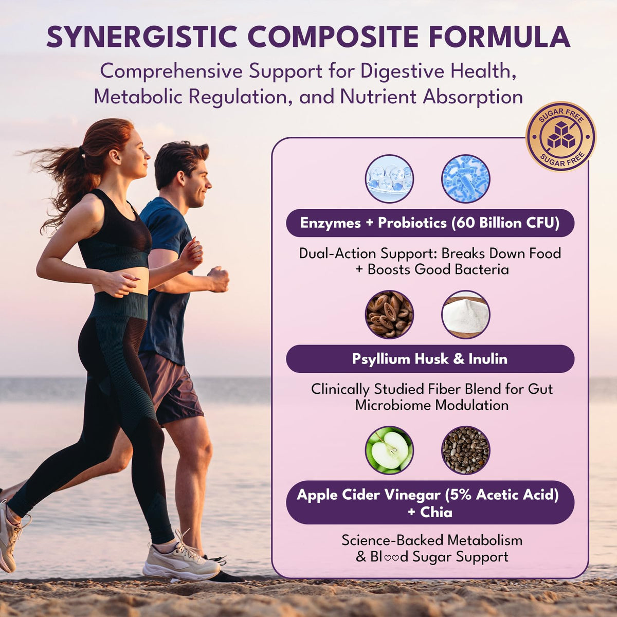 GZ HAOYUAN Fiber Gummies for Adults - Sugar Free Fiber Supplement 17 in 1, Probiotic 60 Billion CFU & Prebiotic with Digestive Enzymes, Inulin, Psyllium, Support for Gut & Digestive Health, 180 Count