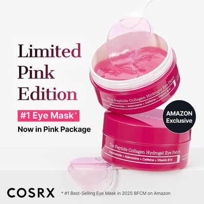 COSRX Limited Pink Edition Pink Peptides Collagen Hydrogel Eye Patch - 60 Patches - Amazon Exclusive Korean Eye Mask